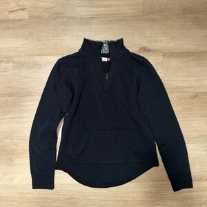 SO Black Quarter-Zip Sweatshirt with Kangaroo Pocket